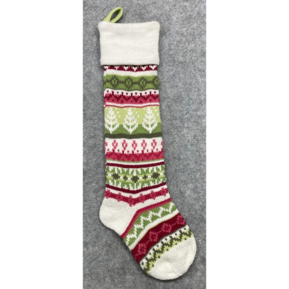 Pottery Barn Kids Classic Fair Isle Christmas Stocking Multicolor Large 28"